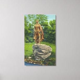 Ansicht der Pilger-Mädchen-Statue Leinwanddruck