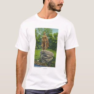 Ansicht der Pilger-Mädchen-Statue T-Shirt