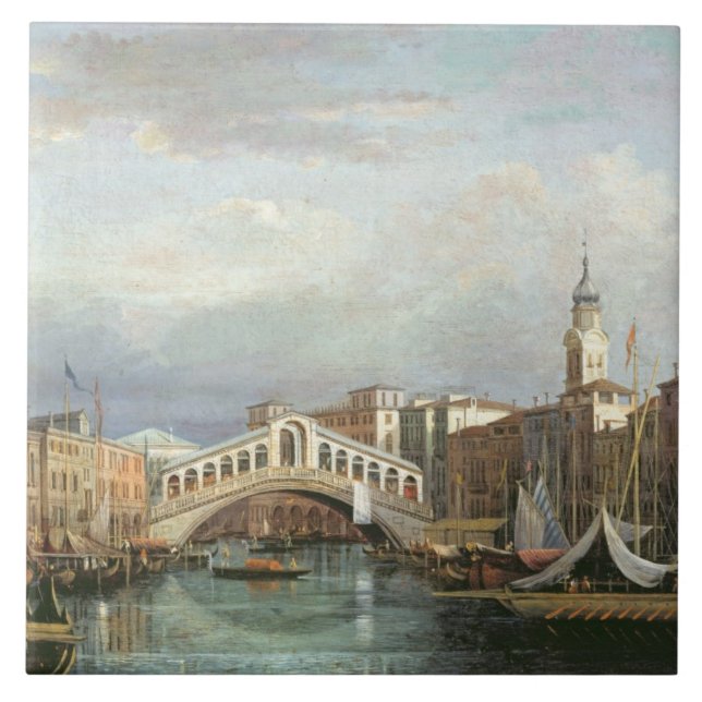 Ansicht der Rialto Brücke in Venedig Fliese (Vorderseite)