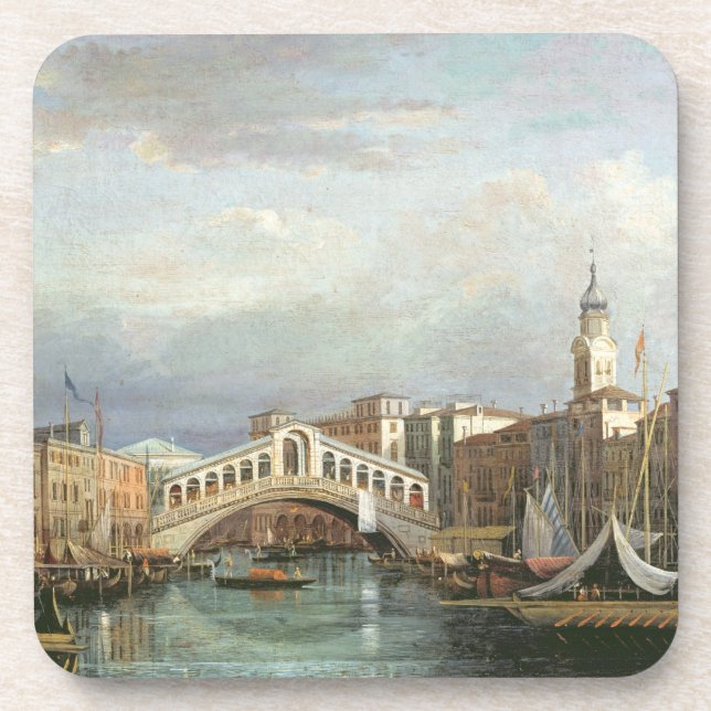 Ansicht der Rialto Brücke in Venedig Getränkeuntersetzer (Vorderseite)