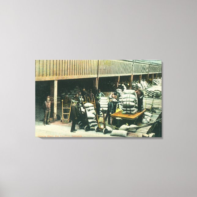 Ansicht der Schiffsgartenarbeiter, die Weizen vers Leinwanddruck (Vorderseite)