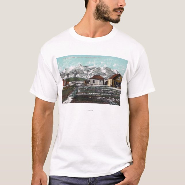 Ansicht der Stadt und des Berges nach einem T-Shirt (Vorderseite)