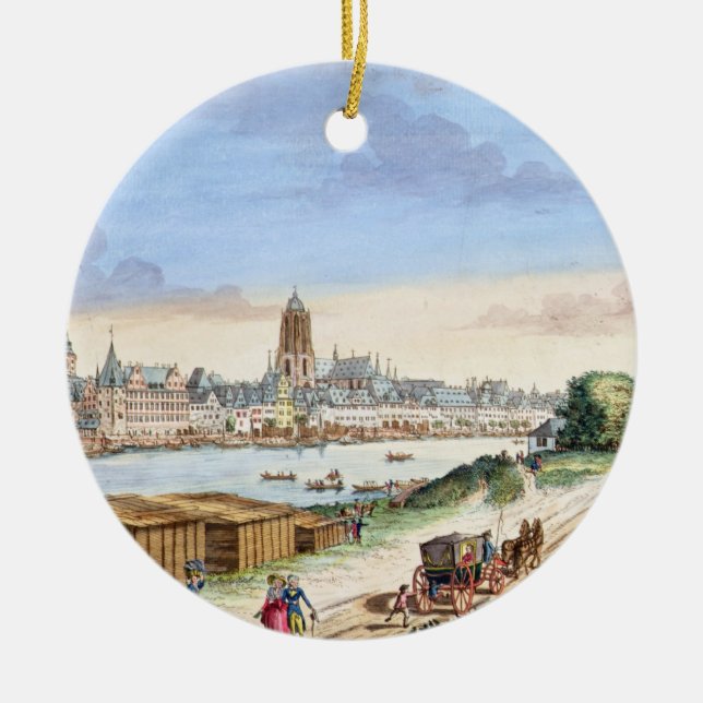 Ansicht der Stadt von Frankfurt, Süden Keramik Ornament (Vorne)