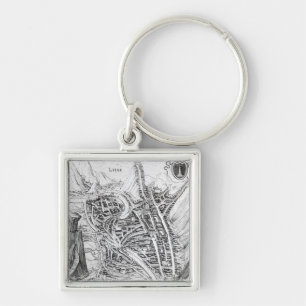 Ansicht der Stadt von Lüttich Schlüsselanhänger