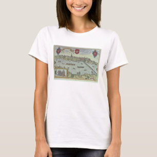 Ansicht der Stadt von Warschau neben dem Fluss T-Shirt