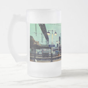 Ansicht der Station Manchester Mattglas Bierglas