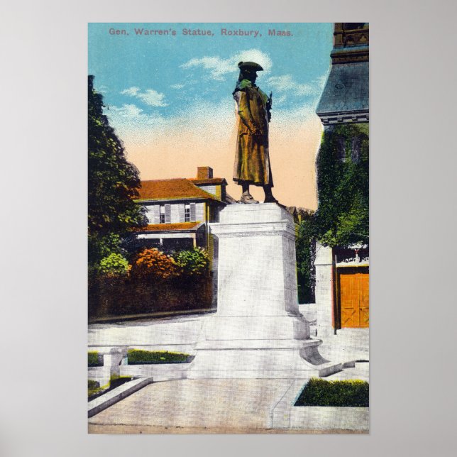 Ansicht der Statue von General Warren Poster (Vorne)
