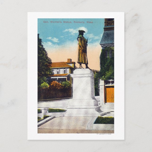Ansicht der Statue von General Warren Postkarte (Vorderseite)