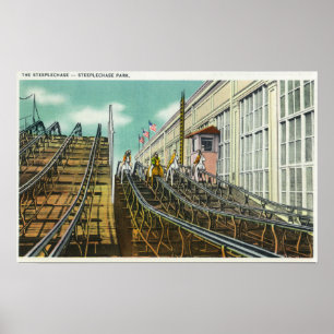 Ansicht der Steeplechase-Achterbahn Poster