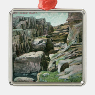 Ansicht der steigenden riesigen Felsen-Schritte in Silbernes Ornament