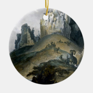 Ansicht der Steinwände auf dem oberen Missouri, Keramik Ornament