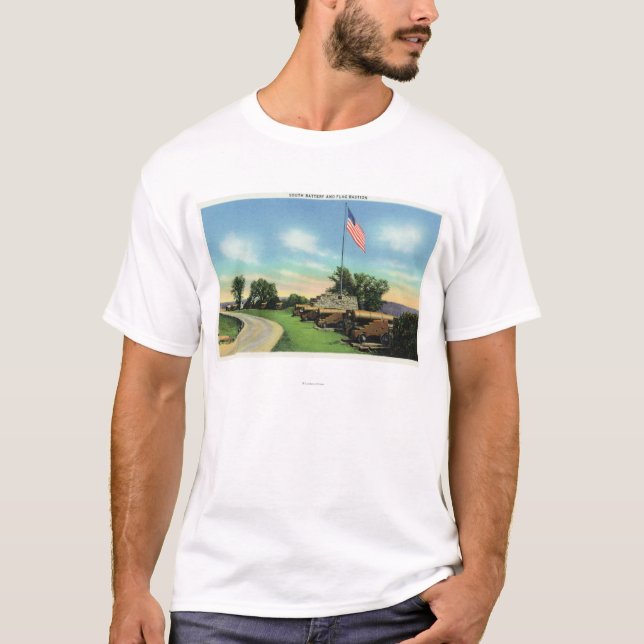 Ansicht der Südbatterie-und Flaggen-Bastion T-Shirt (Vorderseite)