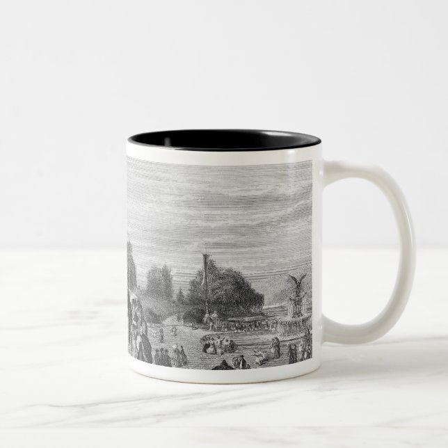 Ansicht der Terrasse, Central Park, 1872 Zweifarbige Tasse (Rechts)