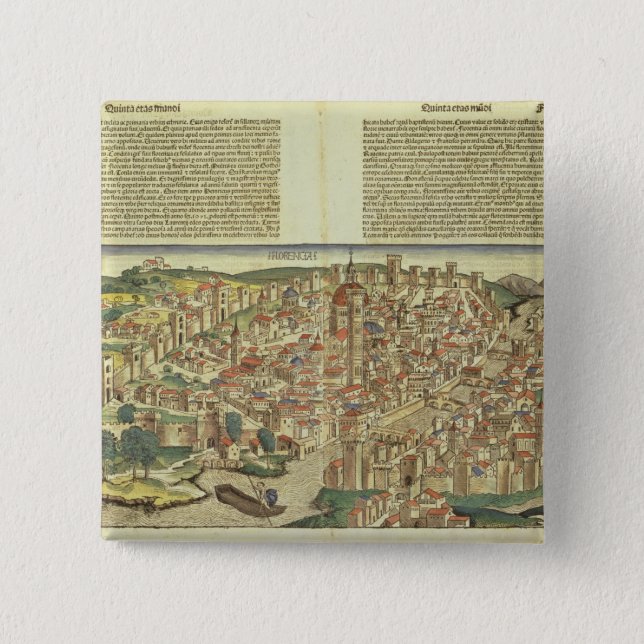 Ansicht der ummauerten Stadt von Florenz, vom Nure Button (Vorderseite)