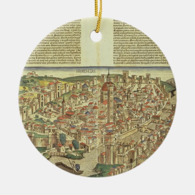 Ansicht der ummauerten Stadt von Florenz, vom Nure Keramik Ornament (Vorne)