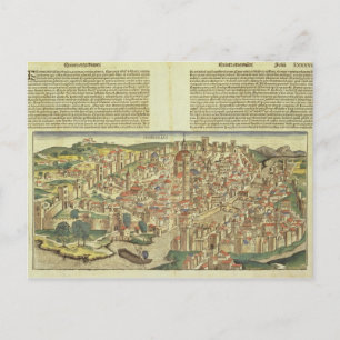 Ansicht der ummauerten Stadt von Florenz, vom Nure Postkarte
