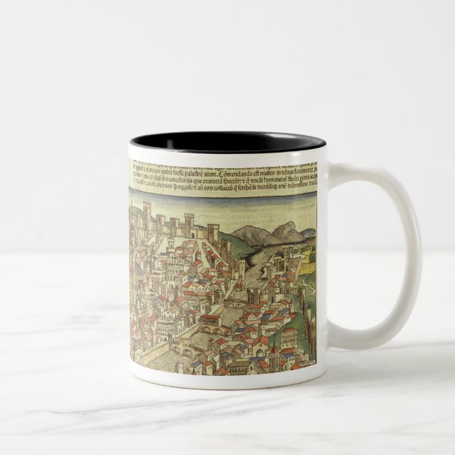 Ansicht der ummauerten Stadt von Florenz, vom Nure Zweifarbige Tasse (Rechts)