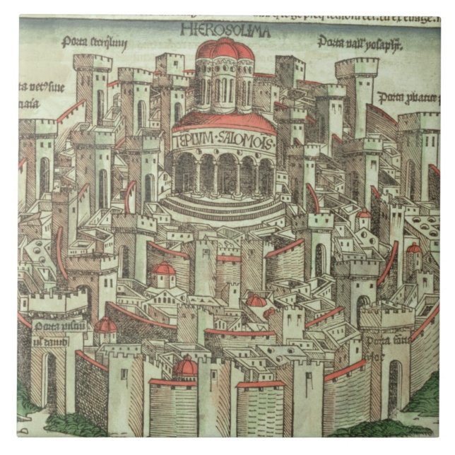 Ansicht der ummauerten Stadt von Jerusalem die T Fliese (Vorderseite)