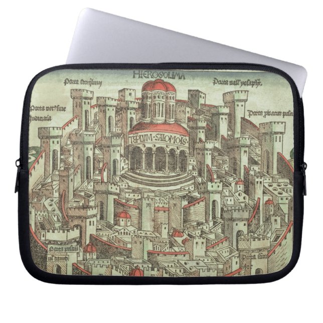 Ansicht der ummauerten Stadt von Jerusalem die T Laptopschutzhülle (Vorderseite)