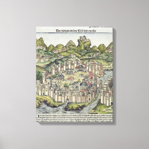 Ansicht der ummauerten Stadt von Konstantinopele, Leinwanddruck