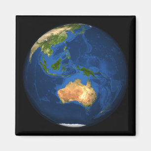 Ansicht der vollen Erde, die Indonesien, Ozean Magnet