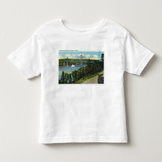 Ansicht der Waldo-Hancock Brücke Kleinkind T-shirt (Vorderseite)