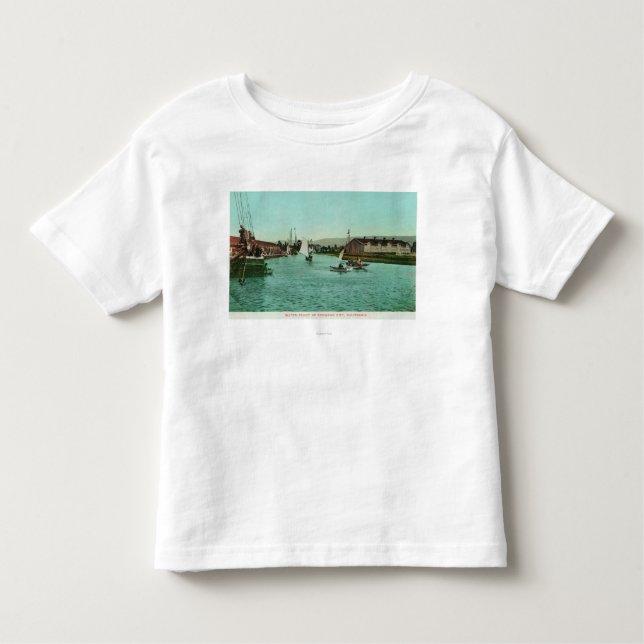 Ansicht der Wasser FrontRedwood Stadt, CA Kleinkind T-shirt (Vorderseite)