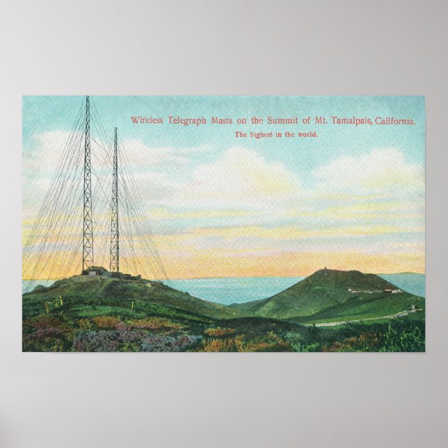 Ansicht der Wireless-Telegrafentürme Poster (Vorne)