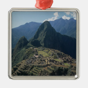 Ansicht der Zitadelle bei Machu Picchu Silbernes Ornament
