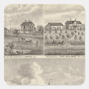 Ansicht des allgemeinen Parks und des Wohnsitzes Quadratischer Aufkleber