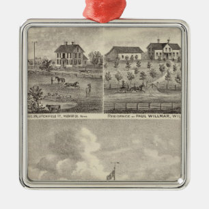 Ansicht des allgemeinen Parks und des Wohnsitzes Silbernes Ornament