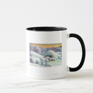 Ansicht des Amerikaners fällt in Winter Tasse