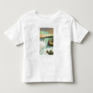 Ansicht des Amerikaners fällt von der Ziegen-Inse Kleinkind T-shirt