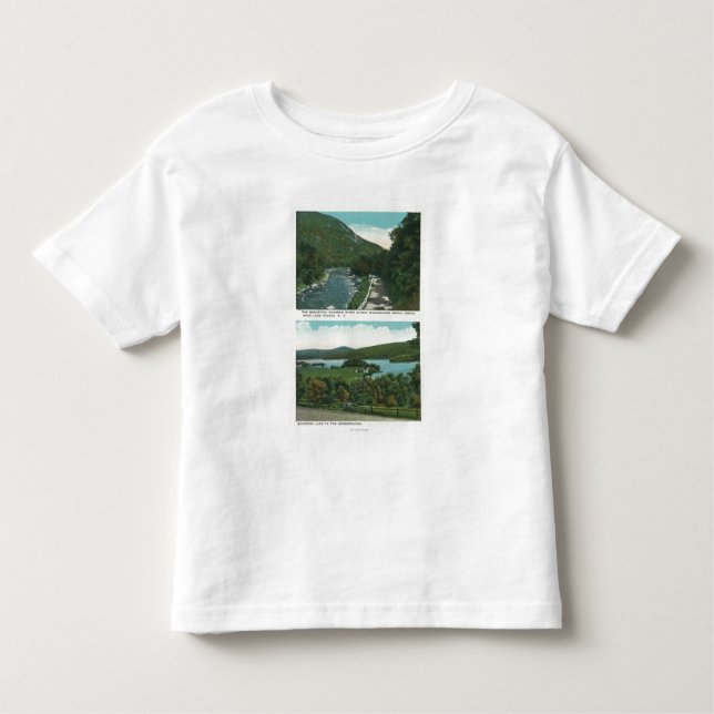 Ansicht des Ausable Flusses und des Schroon Sees Kleinkind T-shirt (Vorderseite)