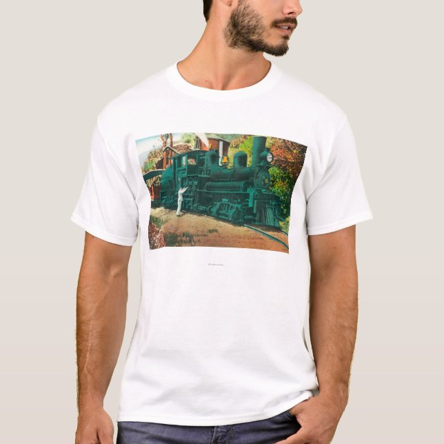 Ansicht des Bahnzugs Mt. Tamalpais T-Shirt (Vorderseite)