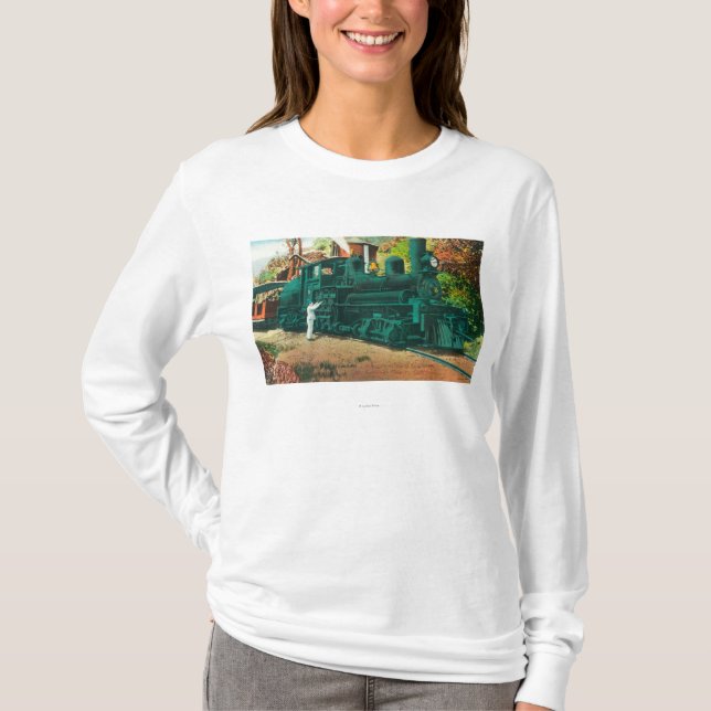 Ansicht des Bahnzugs Mt. Tamalpais T-Shirt (Vorderseite)