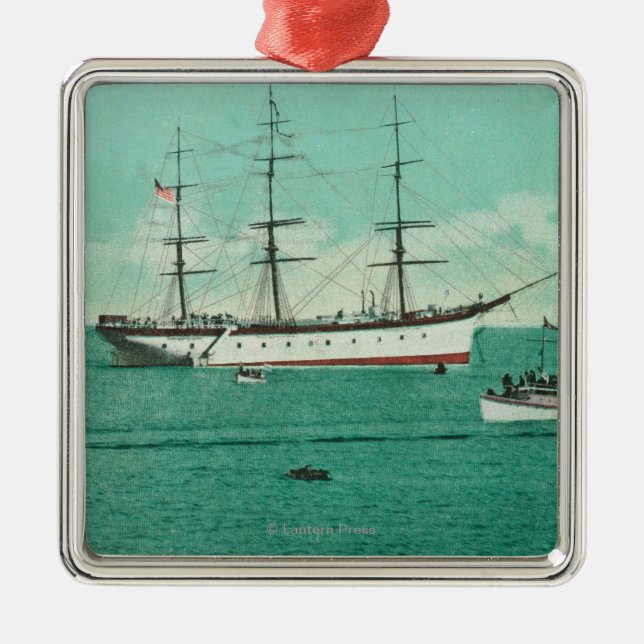 Ansicht des Balboa und des Sinaloa-Hereinkommens Silbernes Ornament (Vorne)