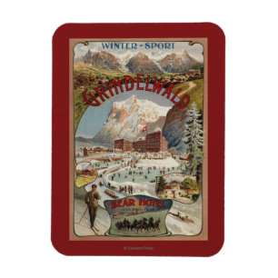 Ansicht des Bärn-Hotel-fördernden Plakats Magnet