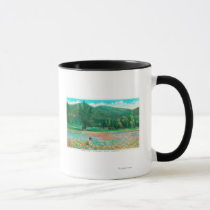 Ansicht des blühenden Feldes Tasse