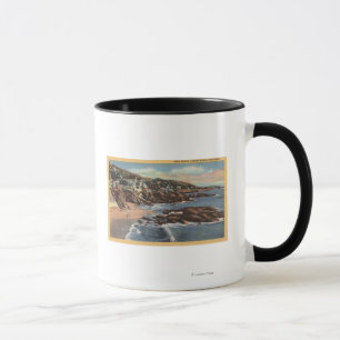 Ansicht des Bogen-Strandes mit Häusern Tasse