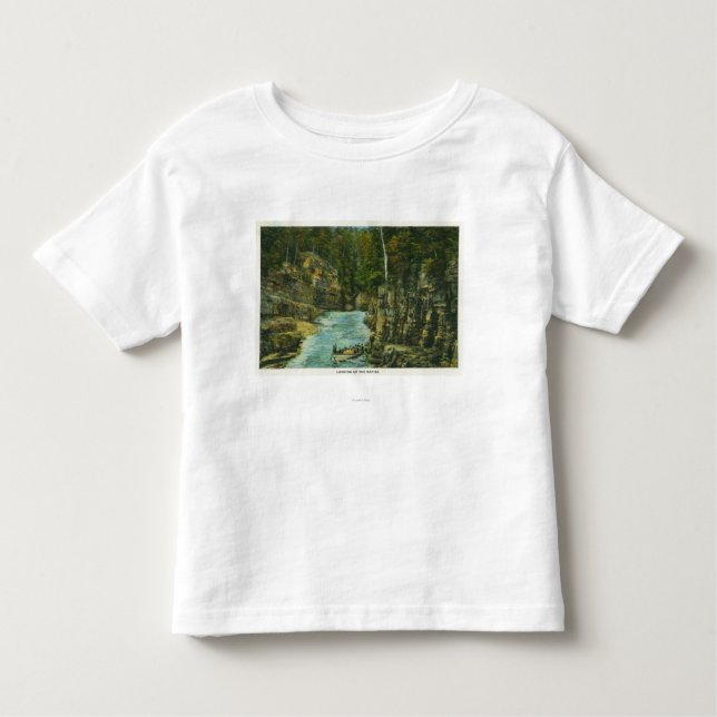 Ansicht des Bootes die Rapids oben schauend Kleinkind T-shirt (Vorderseite)