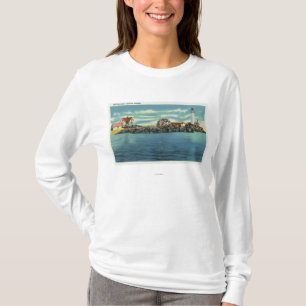 Ansicht des Boston-Hafen-und Boston-Leuchtturmes T-Shirt