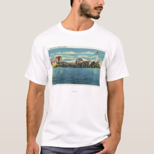 Ansicht des Boston-Hafen-und Boston-Leuchtturmes T-Shirt