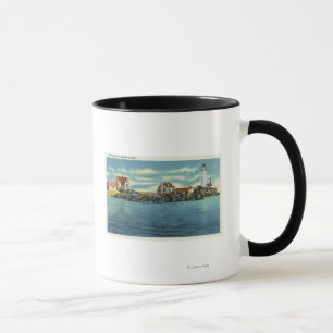 Ansicht des Boston-Hafen-und Boston-Leuchtturmes Tasse