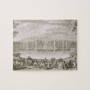 Ansicht des Brunnens von Neptun, Versailles (engra Puzzle