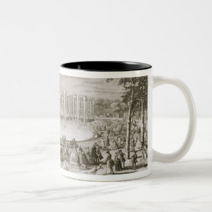 Ansicht des Brunnens von Neptun, Versailles (engra Zweifarbige Tasse