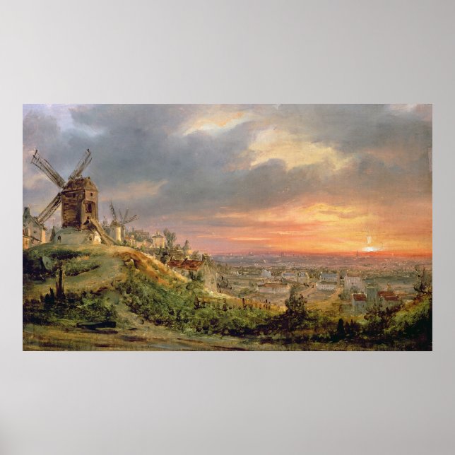 Ansicht des Butte Montmartre, c.1830 Poster (Vorne)