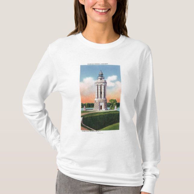 Ansicht des Champlain Denkmal-Monuments T-Shirt (Vorderseite)
