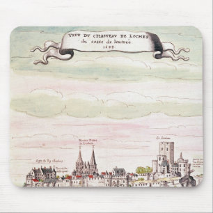 Ansicht des Chateaus de Loches, 1699 Mousepad