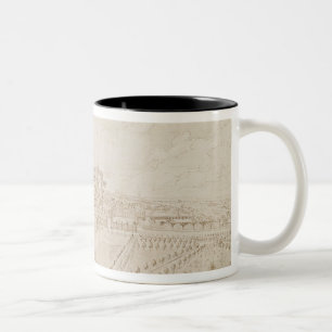 Ansicht des Chateaus der Celle-Heilig-Wolke, Zweifarbige Tasse